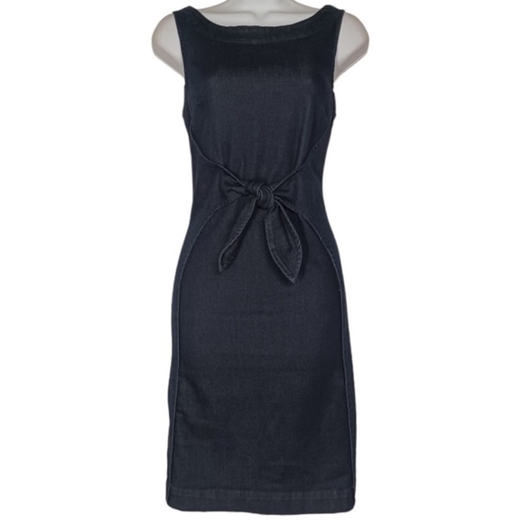 Anthropologie Holding Horses Blue Denim Clara Tie Knot Jean Dress - Picture 4 of 14